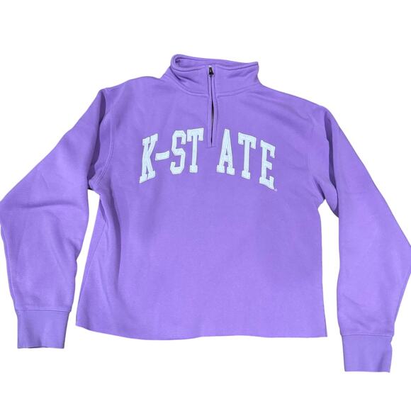 Kansas State KSU Wildcats Purple Sweatshirt , Women’s Size Medium Quarter Zip - Picture 1 of 5